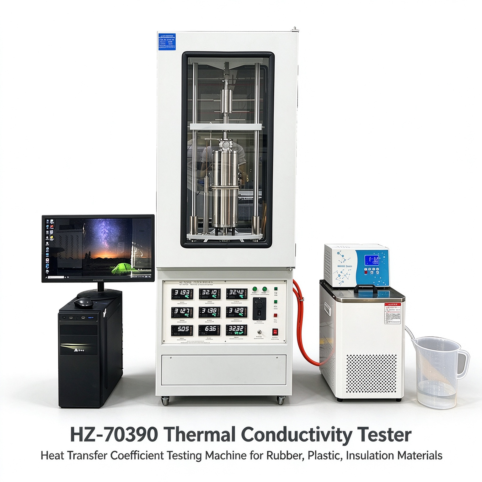heat flow meter thermal conductivity tester, thermal resistance measuring instrument, insulation foam material tester, powder thermal conductivity tester, building material thermal performance test equipment